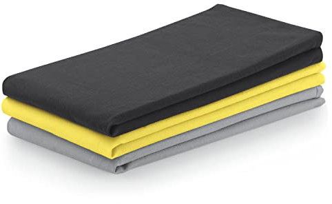 AmeliaHome 3er Set Geschirrtücher Baumwolle Küchentücher 50x70 cm Glatt Letty Anthrazit Grau