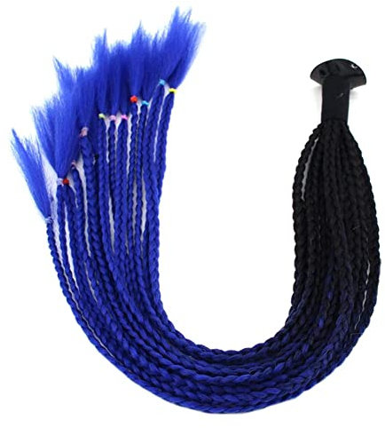 Motorrad Helm Zöpfe,MoreChioce Universal Helm Zöpfe Brainds Helm Zöpfe Personalisierte Helm Haar Motorradhelm Braids Haarteile mit Saugnapf Motorradhelm Dekoration Zubehör,Blau