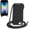 SLWYF Compatible with iPhone 6/7/8/iPhone SE 2020/SE 2022 Crossbody Lanyard Case, Liquid Silicone Protective Phone Case with Strap Adjustable Neck Cord Necklace Soft Cover for iPhone 6/7/8, Black