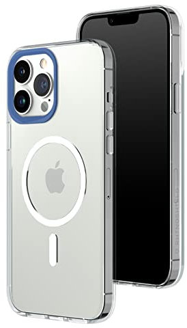RhinoShield Clear Case kompatibel mit MagSafe für [iPhone 13 Pro Max]|Überragende Magnetstärke, Vergilbungsresistenz, Kristallklar, optimaler Schutz und personalisierbar - Kobaltblau Kamera-Ring