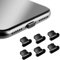 Jagowa 6 Pcs Phone Dust Plug Set Aluminum Alloy Anti Dust Charging Port Cap Cover Protection Plug Accessories for iPhone (Black)