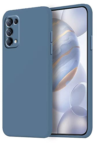 HONLEN Hülle für Oppo Find X3 Lite/Oppo Reno5 5G Schutzhülle Case, (6.43 Inches) Liquid TPU Silicone Handyhülle mit Fallschutz Silikon Cover Lavender Grey