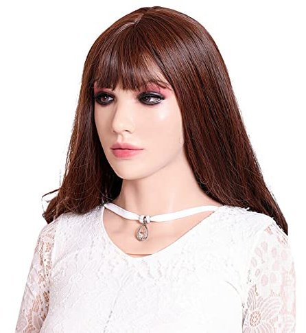 EQAIWUJIE Maschera realistica in silicone femminile fatta a mano Halloween bellezza viso per crossdresser cosplay (bianco)