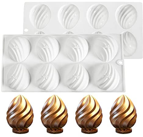 Mostsom Stampi in silicone per uova di Pasqua, 8 stampi antiaderenti per cioccolato, caramelle, gelatina, cubetti di ghiaccio