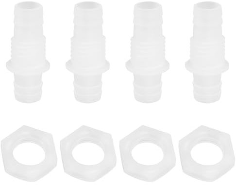 VGOL 4 Stück 12mm Kunststoff Pagoden Verbinder Kunststoff Gerader Durchgangsverbinder Schlauch Barb Fitting Kunststoff Gerader Inline-Verbinder Kunststoff Schlauchverbinder Aquarium Zubehör
