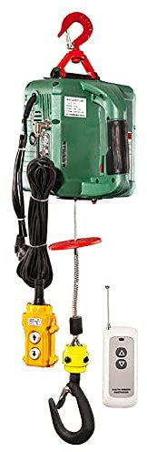 CCKUHN Verricello Elettrico Tre in Uno, paranco Elettrico Portatile con Telecomando Wireless, velocità di Aumento 220 V, 5 m/min, con Protezione da sovraccarico, 100 kg