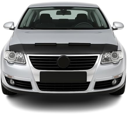 OMAC Haubenbra Steinschlagschutz Bonnet Bra kompatibel mit VW Passat B6 2005-2010 Schwarz Halb