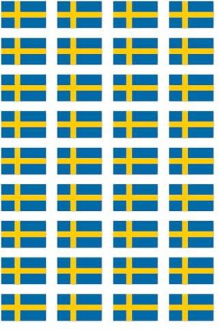 Aufkleber: 25x15 mm, 36 Stück - Flagge - Schweden - SE - für Auto, Koffer, Laptop und mehr