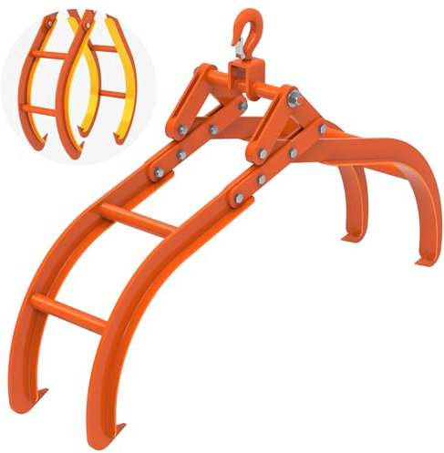 Insaga Timber Claw Hook, 81cm Wood Log Lifting Tong Heavy Duty Grapple Timber Claw Non-Slip Lumber Skidding Tong 4-Claw Logging Grabber Large Capacity Loaded Dragging, Carrying and Rolling Tool