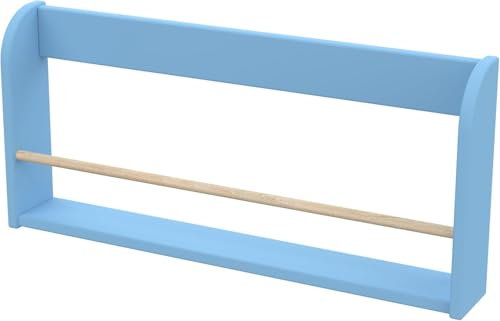 Flexa DOTS Kinder Bücherregal aus Holz | Wandregal Kinderzimmer | Bücher-Organizer mit Ablage | Eschenholz & MDF | Kinderregal für Buchaufbewahrung für Kinderzimmer Spielzimmer | Farbe: Blauer Himmel