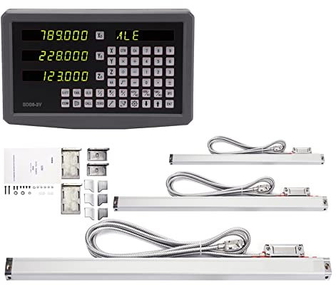 Metall 3-Achsen-DRO-Kits Digitalanzeige mit Linearskalen-Encoder-Sensor 70-1020 mm for Drehbank-Fräsbohren,Digitale DRO(KA3 KA3 KA3 SDS6-3V)
