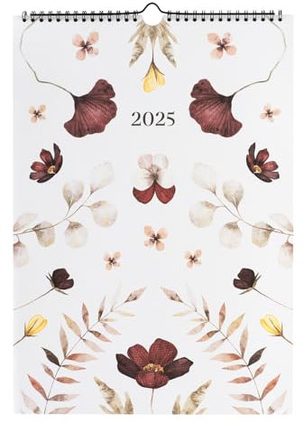 Kokonote Kalender 2025 Wandkalender 2025 Nuit Florale - Kalender 2025 Familienplaner 28 x 39,7 cm 12 Monate