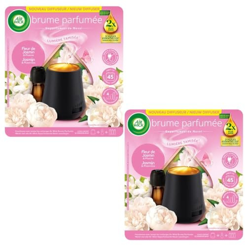 Air Wick Diffuseur Huiles essentielles Brume Parfumée Fleurs de Citronnier & Mandarine - Lot de 2 x 1 diffuseur + 1 recharge