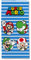 SUPER Mario - Serviette De Plage Mario Luigi Toad et Yoshi 75x150 cm - 100% Coton - 300 GSM - Bleu