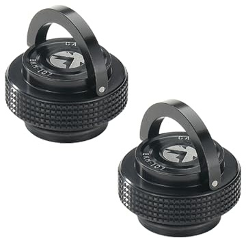 CAMPINGMOON 2pcs Cap Lid for Camping Gas Fuel Standard Canister with EN417 Lindal Valve Cassette Gas Can Black BKM-107-2P