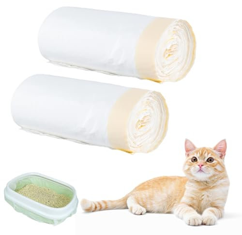 40Pcs Cat Litter Tray Liners 79 * 45cm with Drawstring Scratch Resistant and Leak Proof Cat Litter Bags for Pet Cat Litter Box Pan