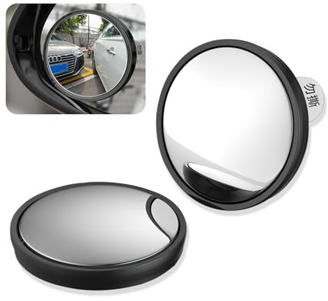 RYHHH 2 Piezas Espejo Retrovisor De Punto Ciego,Espejo Convexo Redondo,Negro Hd Espejo Retrovisor Ajustable De 360°,Amplía La Visión Para Una Conducción Segura,Aplicable a Todos Los Coches