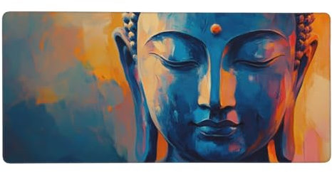 47.2 x 23.6 x 0.12 inch Large Mouse Mat Retro, Desk Pad Zen Gaming Mouse Pad Large 120 x 60 cm, Extended Mousepad with Stitched Edges, Keyboard Mat with Anti-Slip Rubber Base, Gifts for Man -Y1497