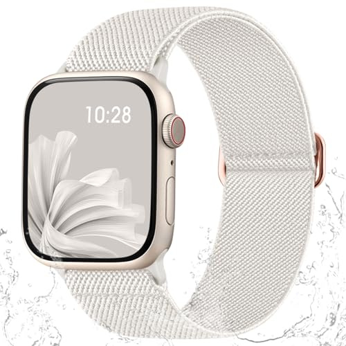 IMIVIO Sport Band Kompatibel mit Apple Watch Armband 42mm 40mm 38mm 41mm Damen Herren, Schmutzabweisend Nylon Elastisch Loop für iWatch Series 11 10 9 8 7 6 5 4 3 SE 3 2 1, Polarstern
