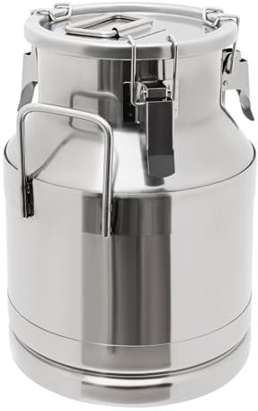 Lechera de acero inoxidable, contenedor de almacenamiento de líquidos resistente con tapa sellada para leche y vino
