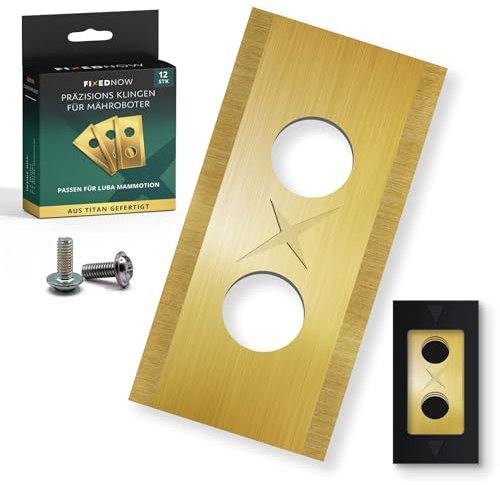 FixedNow - Ersatzklingen sind kompatibel mit Luba Robotern [12 Stück] aus Titan sind kompatibel mit Luba LUBA 1 AWD 5000 LUBA 2 AWD 5000 LUBA AWD 3000 LUBA AWD 1000 YUKA 1500 YUKA 2000 MINI