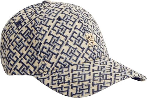Tommy Hilfiger Damen Cap Monogram mit Monogramm-Print, Blau (Space Blue), Einheitsgröße