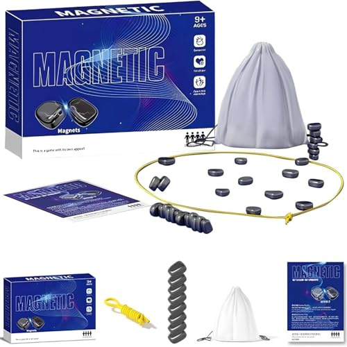 LEGQYJK Magnetisches Schachspiel, Gesellschaftsspiele Magnetspiels, Tragbares Schachbrett Magnetisch, Magnetisches Tischspiel für Familientreffen, Weihnachts Schachspielzeug Geschenk