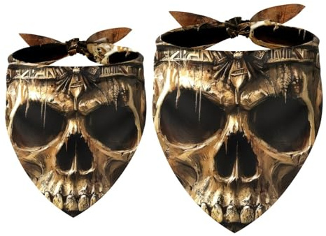 2 x Hundehalstuch, Totenkopf-Design, Piraten-Lätzchen, Halstuch, Zubehör für kleine, mittelgroße und große Hunde, Welpen, Katzen, Haustiere