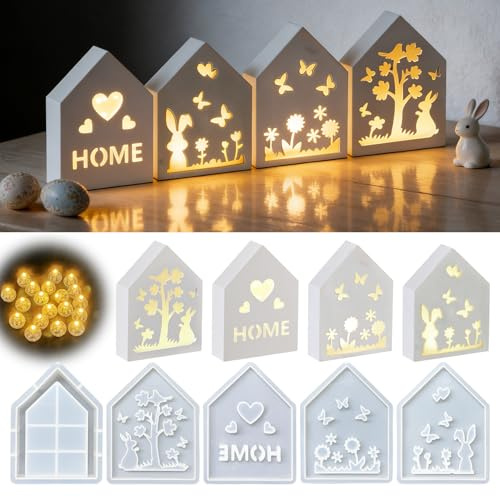 TZEKING Silikonformen Gießformen Ostern,25 Stück 3D Osterhase SilikonformGipsformen zum Gießen,DIY Hasenform für Ostern,Silikonformen Gießformen,Ostern Dekoration
