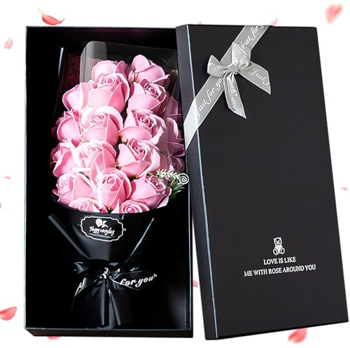 Aloskart Grande Rosa Eterna Rosa, Regalo Donna Scatola Lussuosa，Rosa | Grande rosa eterna rosa, senza manutenzione, regalo ideale per fidanzata, moglie, mamma, compleanno, San Valentino, Natale