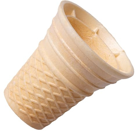 Bazko Klassischer Waffelbecher halbsüße Eiswaffeln 7 cm / 6,6 cm 143 Stück | knusprige Eiswaffel Softeisbecher für Gelato, Sorbet | vegan