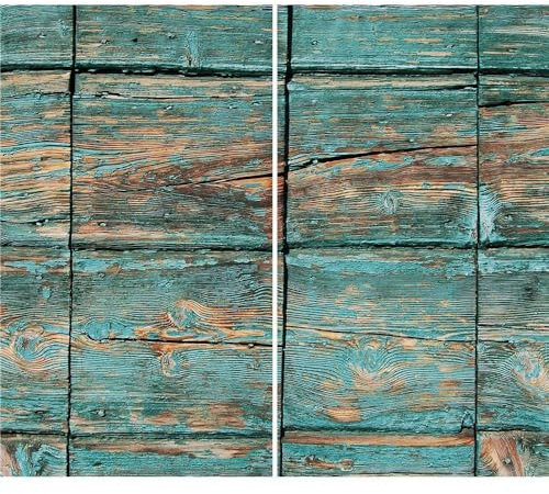 DAMU | Herdabdeckplatte 2teilig 2x30x52 Herdabdeckung Ceranfeld Glasschneideplatte Ceranfeldabdeckung Herdplattenabdeckung Kochfeld Abdeckung Schneidebrett Glasplatte Blau Holz