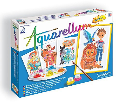 SentoSphère - AQUARELLUM JUNIOR - L'ENFANT ET LA BETE - Kit peinture - Peinture Aquarellable Magique - A partir de 7 ans - fabriqué en France