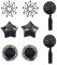 Brustpaste selbstklebend Pasties Pailletten Nippel Cover Aufkleber mit Quaste Dessous Brust Blütenblatt Pasty 4 Styles-schwarz