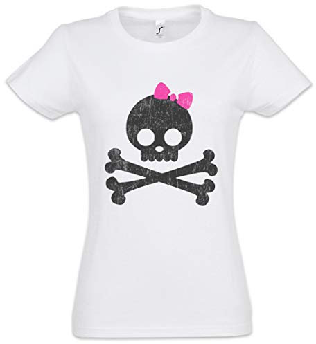 Urban Backwoods Girlie Skull & Bones Damen T-Shirt Weiß Größe S