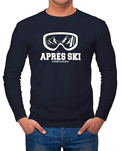 MoonWorks® Herren Long-Sleeve Après Ski Party Crew Ski-Fahrer Snowboard-Fahrer Wintersportler Feiern Fun-Shirt Langarm-Shirt