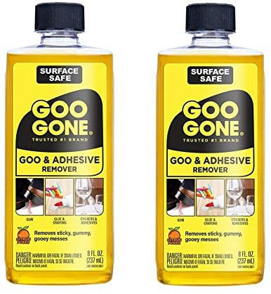 Goo Gone Original – 237 ml – Oberflächensicherer Klebstoffentferner entfernt sicher Aufkleber, Etiketten, Abziehbilder, Rückstände, Klebeband Kaugummi, Fett, Teer – 2 Stück