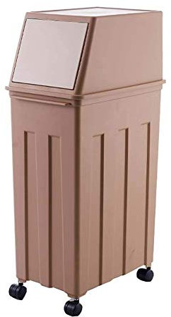 Poubelle en plastique de grande capacité poubelle en 30 litres avec couvercle de presse Poubelle sur roulettes Recyclage des déchets for la cuisine, le salon, les espaces extérieurs et le jardin