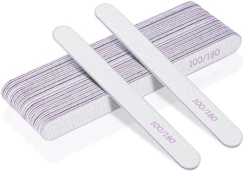 URAQT Nagelfeilen, 15 Stück Nagelfeile Set, Doppelseitige 100/180, Einweg Buffer Block Buffer Boards, Nagelfeilen Atürliche Nägel und Gelnägel Verschleißfest Waschbar (schwarz)