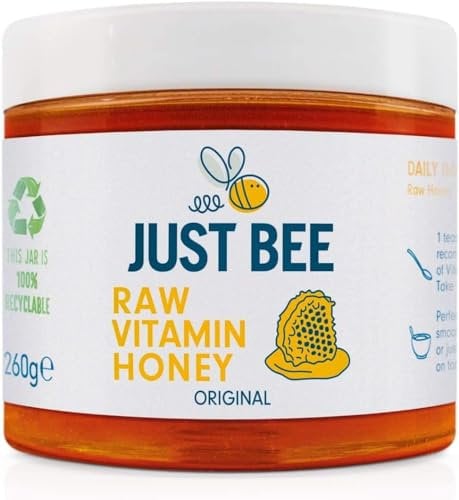 Just Bee Immunity Honey (260g) | Pure natural honey with Vitamin D, C, B6, B12 and Echinacea | Raw and Unpasteurised | Vitamin Rich | For Daily Immune Support