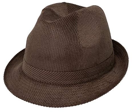 HatBee - Stabiler Hausmeister Krause Trilby-Cordhut - Kord Stoffhut Braun 56
