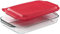 3L Borosilicate Bakeware Set: inc Glass Roaster 39cm (L) x 23.5cm (W) x 5cm (H) with Clip Lid & Chrome Stand.