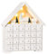 HOMCOM Calendario dell'Avvento in Legno da Riempire con 24 Cassetti e Villaggio di Natale con Alberi e Luci, 39x9x42cm