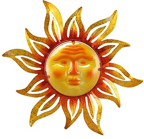 NewVees Wanddekoration für den Außenbereich, groß, 48 cm, zum Aufhängen für Innen- und Außenbereich, Terrasse, Garten, Zaun, Hof, Pool, Wand, Skulptur, Dekoration für Wohnzimmer, bunt, einzigartig