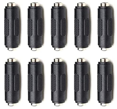 bnafes 12V 5.5mm x 2.1mm DC Power Connector Adapter, 12/24V Female to Female Power Jack Socket for Led Strip CCTV Security Camera Cable Wire Ends Plug Barrel - (10 Pcs)