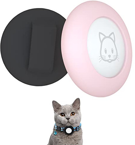 SimpleThings 2022 Airtag Katzenhalsband Halter, Kleiner Katzenhalsband-Halter Kompatibel mit Apple Airtag, 2 Stück wasserdichte Schutzhülle für Haustierhalsband Innerhalb von 1cm