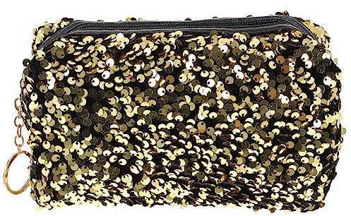 PACKOVE Kosmetiktasche Mit Pailletten Pailletten Organizer Tasche Damen Kleine Kosmetiktaschen Reißverschluss Kulturbeutel Glitzer Börse Für Frauen
