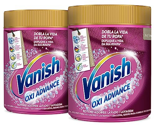Vanish Oxi Advance - Quitamanchas multibeneficio para la ropa, elimina olores y potenciador del lavado, En Polvo, Sin Lejía 1,6kg (2x 800g)