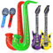 VIKSAUN 6 Stück Aufblasbare Party Props Aufblasbares Gitarre Aufblasbares Mikrofone Ornament Karaoke Musikinstrumente Zubehör Themenparty Festival Rollenspiel Cosplay (6 Stück)
