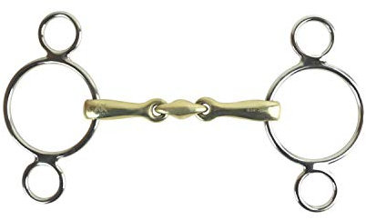 AK 3-Ringknebel mit doppelt gebrochenem Reitgebissen aus Deutsch Silber AKRS-2635 (Deutsches Silber, 5.50'')